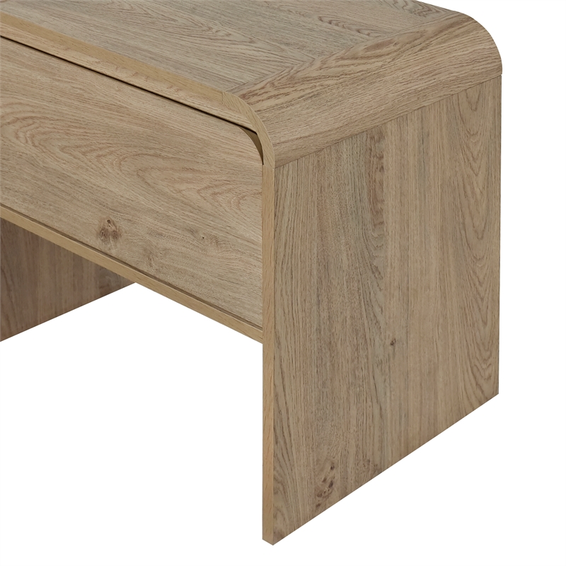 Pemberly Row Transitional Wood 1-Drawer End Table/Bedside Table in Natural