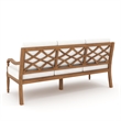 Pemberly Row Traditional Wood Patio Sofa in Natural/White Finish