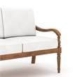 Pemberly Row Traditional Wood Patio Sofa in Natural/White Finish