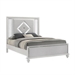 Pemberly Row Contemporary Solid Wood Queen Upholstered Bed in White