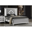 Pemberly Row Contemporary Solid Wood Queen Upholstered Bed in White