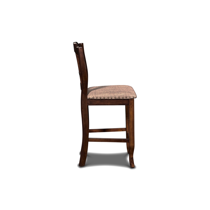 Pemberly Row Traditional 5-Piece Wood Counter Dining Room Set in Espresso