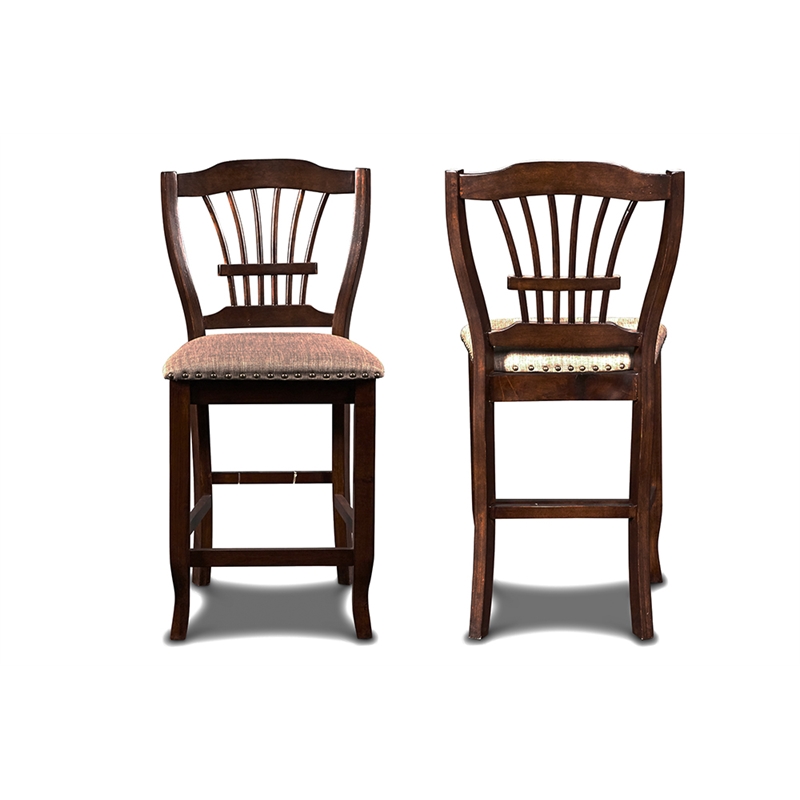 Pemberly Row Traditional 5-Piece Wood Counter Dining Room Set in Espresso