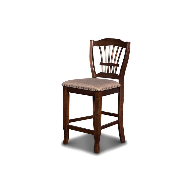 Pemberly Row Traditional 5-Piece Wood Counter Dining Room Set in Espresso