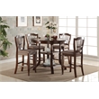 Pemberly Row Traditional 5-Piece Wood Counter Dining Room Set in Espresso