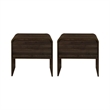 Pemberly Row Modern 2-Piece Wood End Table/Bedside Table in Walnut