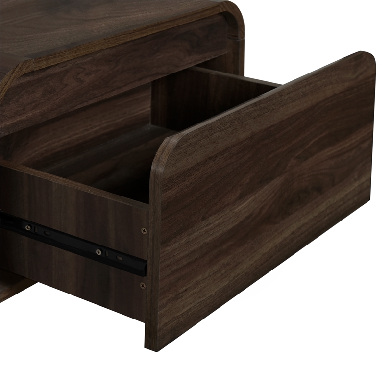 Pemberly Row Modern 2-Piece Wood End Table/Bedside Table in Walnut