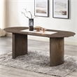 Pemberly Row Contemporary Wood Oval Dining Table in Dark Walnut