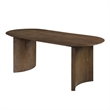 Pemberly Row Contemporary Wood Oval Dining Table in Dark Walnut