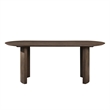 Pemberly Row Contemporary Wood Oval Dining Table in Dark Walnut