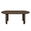 Pemberly Row Contemporary Wood Oval Dining Table in Dark Walnut