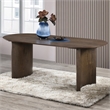 Pemberly Row Contemporary Wood Oval Dining Table in Dark Walnut