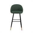 Pemberly Row Transitional Metal/Vegan Leather Bar Chair in Green (Set of 2)