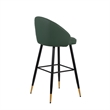 Pemberly Row Transitional Metal/Vegan Leather Bar Chair in Green (Set of 2)