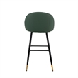 Pemberly Row Transitional Metal/Vegan Leather Bar Chair in Green (Set of 2)