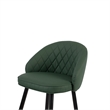 Pemberly Row Transitional Metal/Vegan Leather Bar Chair in Green (Set of 2)