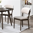 Pemberly Row Mid-Century Wood Upholstered Dining Chair in Walnut (Set of 2)