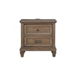 Pemberly Row Traditional Wood 2-Drawer Nightstand in Vintage Mocha