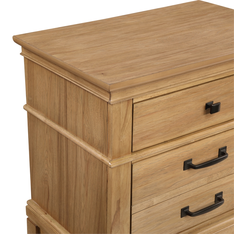 Pemberly Row Transitional Wood 3-Drawer Nightstand in Honey Finish