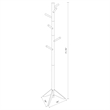 Pemberly Row Modern Wood Coat Rack with 6 Hooks Staggered in Gray