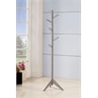 Pemberly Row Modern Wood Coat Rack with 6 Hooks Staggered in Gray