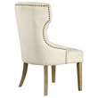 Pemberly Row Traditional Tufted Upholstered Fabric Dining Chair in Beige