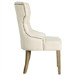 Pemberly Row Traditional Tufted Upholstered Fabric Dining Chair in Beige