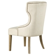 Pemberly Row Traditional Tufted Upholstered Fabric Dining Chair in Beige