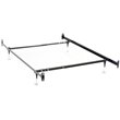 Pemberly Row Metal Twin Full Bed Frame with Adjustable Glides in Black