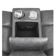 Pemberly Row Contemporary Faux Leather Motion Reclining Loveseat in Gray