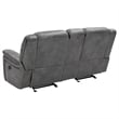 Pemberly Row Contemporary Faux Leather Motion Reclining Loveseat in Gray