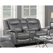 Pemberly Row 2-Piece Upholstered Faux Leather Motion Sofa Set in Gray