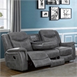 Pemberly Row Contemporary Upholstered Faux Leather Motion Sofa in Gray
