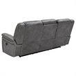 Pemberly Row Contemporary Upholstered Faux Leather Motion Sofa in Gray