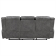 Pemberly Row Contemporary Upholstered Faux Leather Motion Sofa in Gray