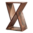 Pemberly Row Farmhouse Wood Geometric Storage Accent Table in Natural