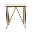 Pemberly Row 2-Piece Marble Top Nesting Table in White and Gold