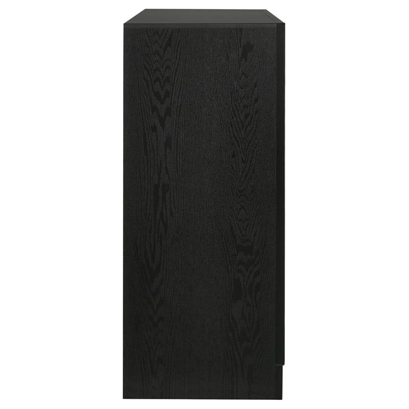 Pemberly Row Contemporary Wood Dresser with 7-Drawer in Black