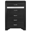 Pemberly Row Contemporary Wood 5-Drawer Rectangular Chest in Black