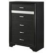 Pemberly Row Contemporary Wood 5-Drawer Rectangular Chest in Black
