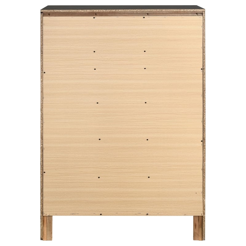 Pemberly Row Contemporary Wood 5-Drawer Rectangular Chest in Black