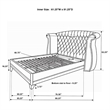 Pemberly Row Wingback Velvet Tufted Upholstered Queen Bed in White