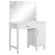 Pemberly Row Wood Vanity Set with LED Lights White and Dark Gray