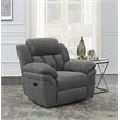 Pemberly Row Contemporary Chenille Upholstered Glider Recliner Charcoal