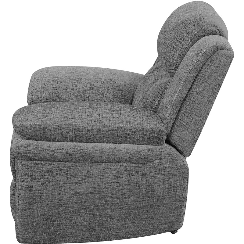 Pemberly Row Contemporary Chenille Upholstered Glider Recliner Charcoal
