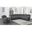 Pemberly Row Contemporary Chenille Upholstered Glider Recliner Charcoal