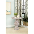 Pemberly Row Pedestal Round Wood Accent Table in White Washed