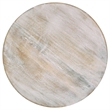 Pemberly Row Pedestal Round Wood Accent Table in White Washed
