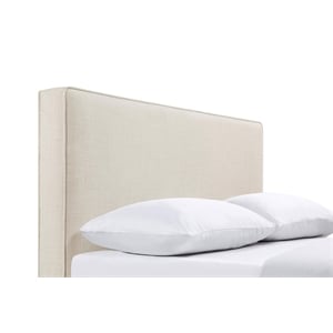 Pemberly Row 46.5&quot x 80&quot Rectangular Fabric King Headboard Sand Beige