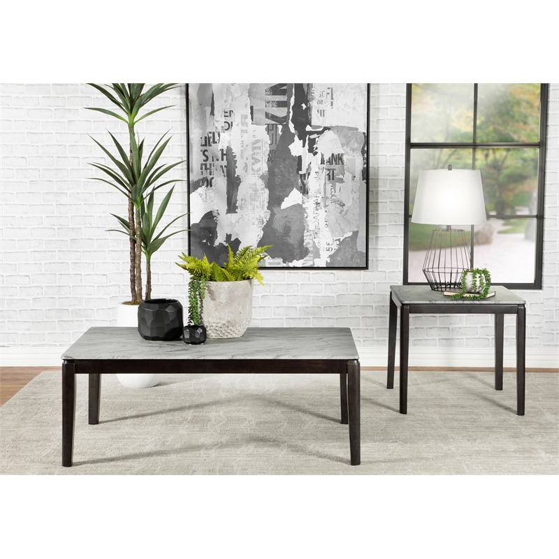 Pemberly Row Contemporary Wood Square End Table with Break-Proof in Gray